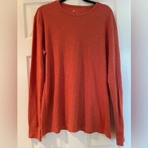 GAP Textured Redish Orange Crew Neck Top